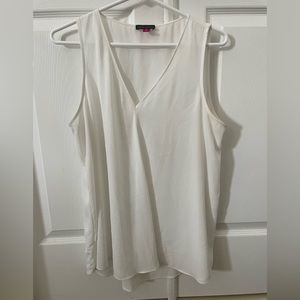 Vince Camuto Woman’s White Satin Sleeveless Blouse Size M